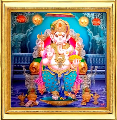 SUNINOW Big size 5D Ganesh photo frame (45 x 45 cm ) Religious Frame