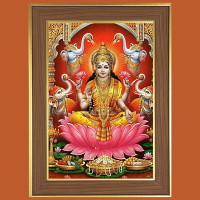 HitechMart Goddess Laxmi Photo Frame 10x14 Inches Religious Frame