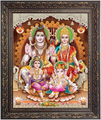 HitechMart Lord Shiv Maa Parbati Family Religious Frame