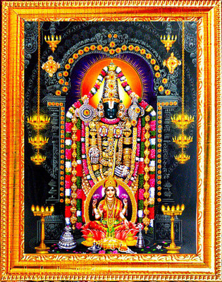 SUNINOW Tirupati Balaji with laxmi ji photo frame Religious Frame