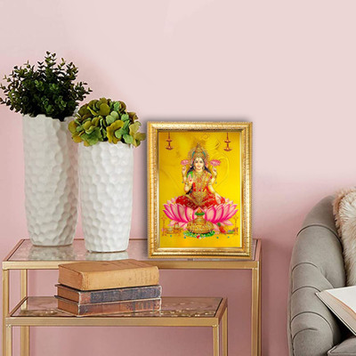 HAWAI Sri Goddess Lakshmi Gold Plated Photo with Frame Religious Frame Religious Frame