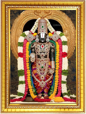 HitechMart God sri venkateshwara swamy Photo Frame 10x14 Inches Religious Frame