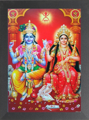 DECORPRINT DESIGN Laxmi Mata For Diwali Pooja, laxmi mata devi, MAA LAXMI, DHAN LAXMI,(8X12)A4 Religious Frame