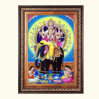 HitechMart Sri Vishwakarma Color Photo frame 16x20 Inch Religious Frame