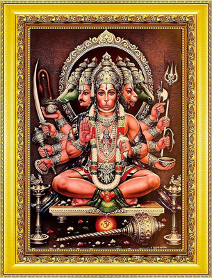 VJ ENTERPRISES Panchmukhi Hanuman Photo Frame Religious Frame