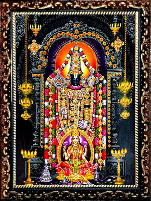 SUNINOW Tirupati balaji with laxmi ji Religious Frame