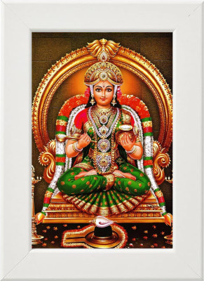 PY Creation Hindu goddess Annapurna Devi in a golden throne Religious Frame