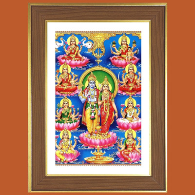 HitechMart Lord Vishnu Ashta Lakshmi Photo Frame 18x22 Inches Religious Frame