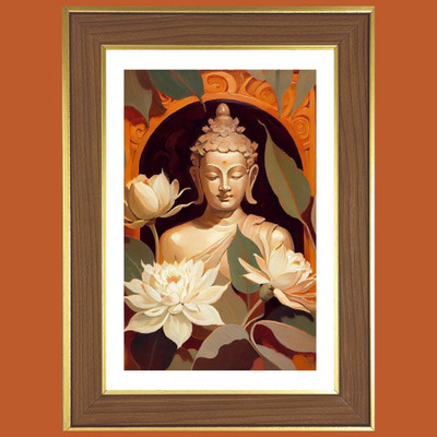 HitechMart Serene Buddha Photo Frame 14x18 Inches Religious Frame