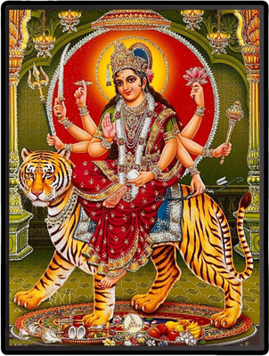 HitechMart Durga Laminated Photo Religious Frame