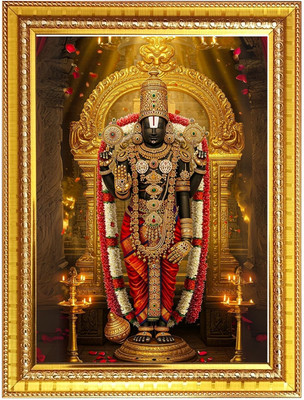 HitechMart Lord sri venkateshwara swamy Photo Frame 10x14 Inches Religious Frame