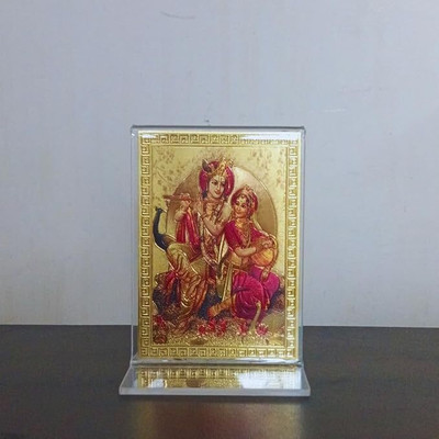 Hitech Sales Radha Krishna Gold-Plated Acrylic Religious Frame