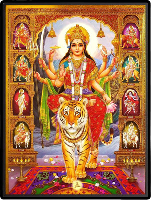 HitechMart Nava Durga Laminated Photo Religious Frame