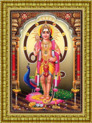 BISRAT CREATIONS Lord Murugan Ji Religious Photo Frame Size-10/14 Inch A4 Religious Frame
