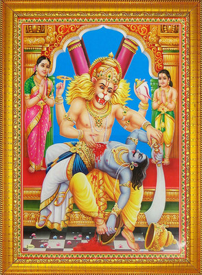 DropTopDecor Lord Narsimha Photo Frame Religious Frame