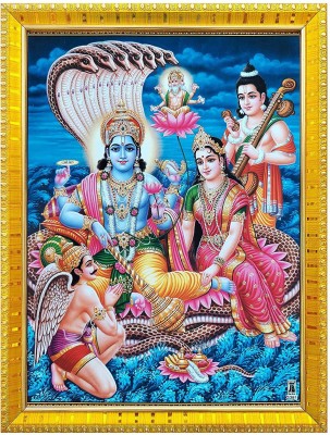 koshtak Koshtak Vishnu Lakshmi Ji On Sheshnag With Brahma Ji On Lotus Religious Frame