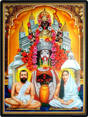 HitechMart Kali, Ramakrishna Paramahamsa & Sarada Devi Laminated Photo Religious Frame