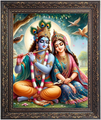 HitechMart Sri Krishna with Sri Radha Religious Frame