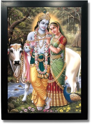 Kagaz Kala Radha Krishna Forest Religious Frame