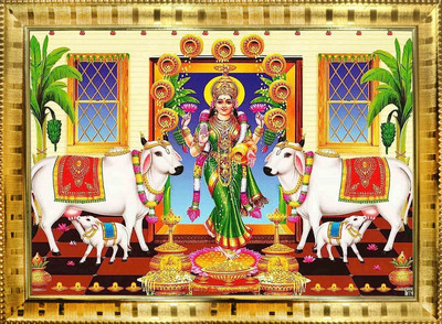 VJ ENTERPRISES God Lakshmi Devi Hindu God Digital Printed 5X7 Photo Frame Religious Frame