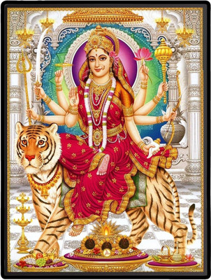 HitechMart Durga Laminated Photo Religious Frame