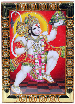 Dharmikk Hanuman ji with Dronagiri Mountain Photo Frame | Pocket size photo frame Religious Frame