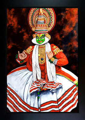 CrowdHall Kathakali Photo Frame | Kathakali Painting 10 X 13.5 IN Religious Frame