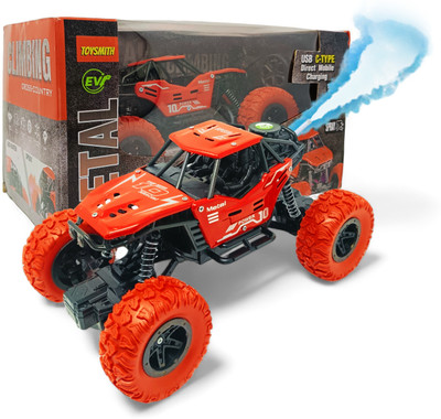 FANSEEKART Best Big Size Remote Rock Crawler Car with Metal Body, with Mist Spray Effect_63(Red)