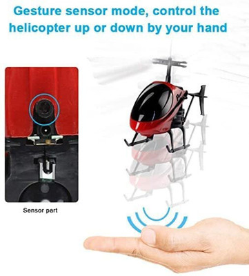 TOYSFIRE R/C Rechargeable Flying Unbreakable Type 2-in-1 Indoor Outdoor Toys Helicopter(Red)