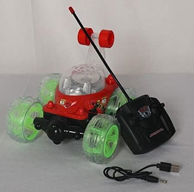 niveeka Rechargeable Remote Control Twisting Stunt Car with 360 Degrees Rotation N71(Red)