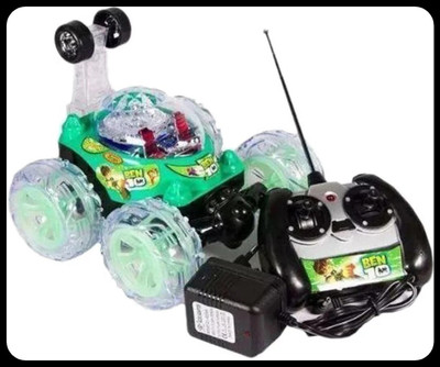 U.R.M. Enterprises Rechargeable Remote Control 360 Degree Rotating Stunt Car for Kids M65_new705(Green)