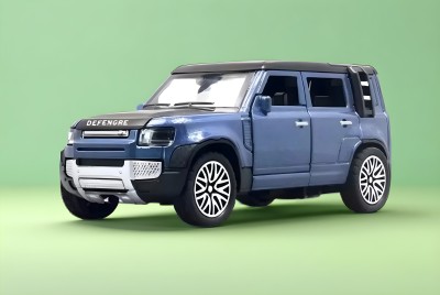 PlayNJoy Land Rover Defender Metal Toy Car for kids (Open Door and Pull Back)(Blue)