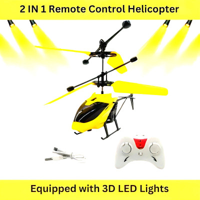 RavAry Rechargeable Helicopter with Remote Control and Hand Sensor Toy for kids(Yellow)
