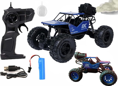 Wishkart Die Cast 1:18 Scale Rechargeable RC Rock Crawler Monster Truck Emits Mist Smoke(Multicolor)