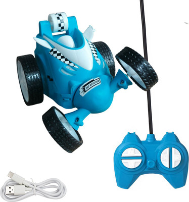 SMART BOY 360 Degree Rotational Small Stunt Car Rechargeable with C Type USB Cable - Blue(Blue)