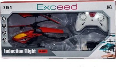 august Exceed Induction Type 2-in-1 Flying Indoor Helicopter with Remote (Green)(Red)