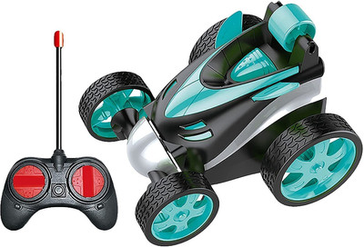 fenterprises Mini Rc Stunt Car Plastic Electric Drift Rotating Wheel Vehicle Toy with Remote(Multicolor)