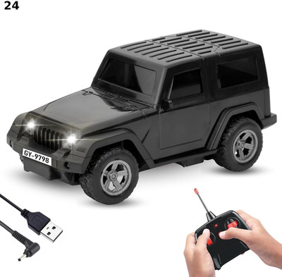 AS TRADERS Off-Road RC Jeep Toy Car with Remote & Charger – BLACK56(Black)