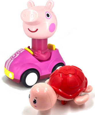 Playrox Peppa Pig Press n Go Crawling Turtle Toy Set for 1 2 3 4 Year Old Boy Girl Baby(Pack of 2)