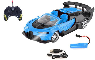 IndusBay Rechargeable RC Remote control Open Hood Super Car Model with Working Headlight(Blue)