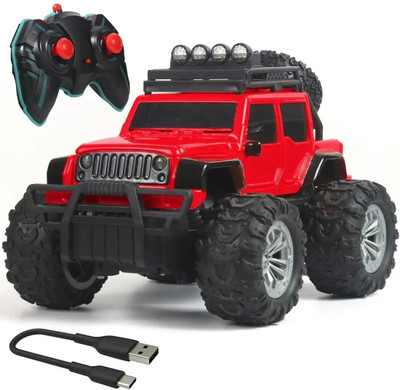 Wembley Monster Truck Rechargeable Remote Control Car Offroad High Speed Remote Car(Red & Black)