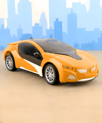 Zuurvi Chargeable 1:22 Scale Remote Control Lighting 3D Famous Car Toy for 3+ Year Kids(Orange)