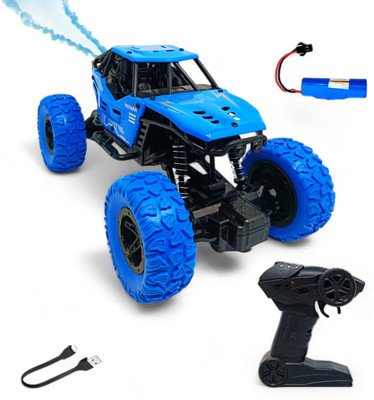 FANSEEKART Big size Monster Truck Metal Body with wireless remote and smoke effect_13(Blue)