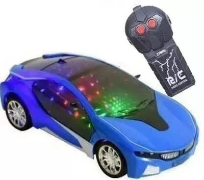 3 Jokers 3D Light Fast Speed Modern 2 Function Remote Control Racing Car Toy for Kids(Multicolor)