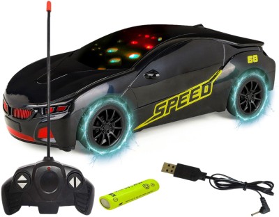 CADDLE & TOES Famous Car Remote Control 3D with LED Lights, Chargeable(Black, Speed Black)