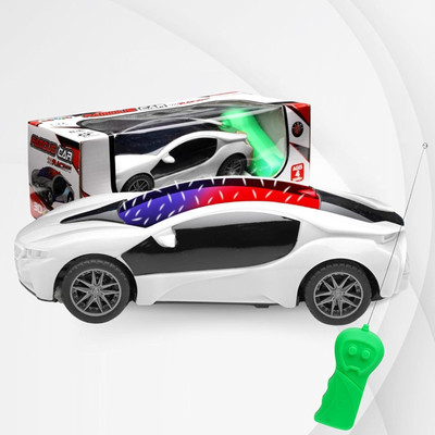 SNM97 Wireless Remote Control 2 function Fast Modern Car With 3D Lights For Kids(White)