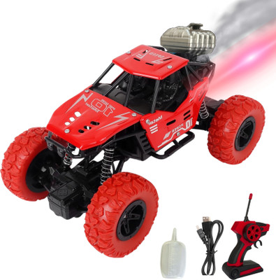 ARMMAN STAR Remote Control Rock Master Crawler Car with Smoke & 3D Light Monster Truck Toys(Red)