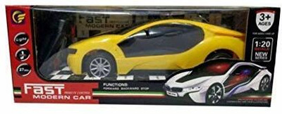 PLANET Presents Remote Control Fast Modern Racing Car with 3D Light Pack of 1(Yellow)