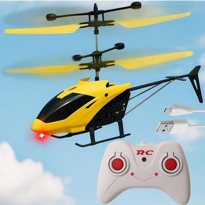 APJ enterprise RC Helicopter with Hand Gravity Sensor, Flying Toy with 3D Light & Safety Sensor(Blue)