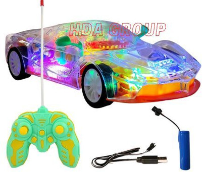 hda group RC Car Concept Musical and 3D Lights Kids Transparent CAR(Multicolor)